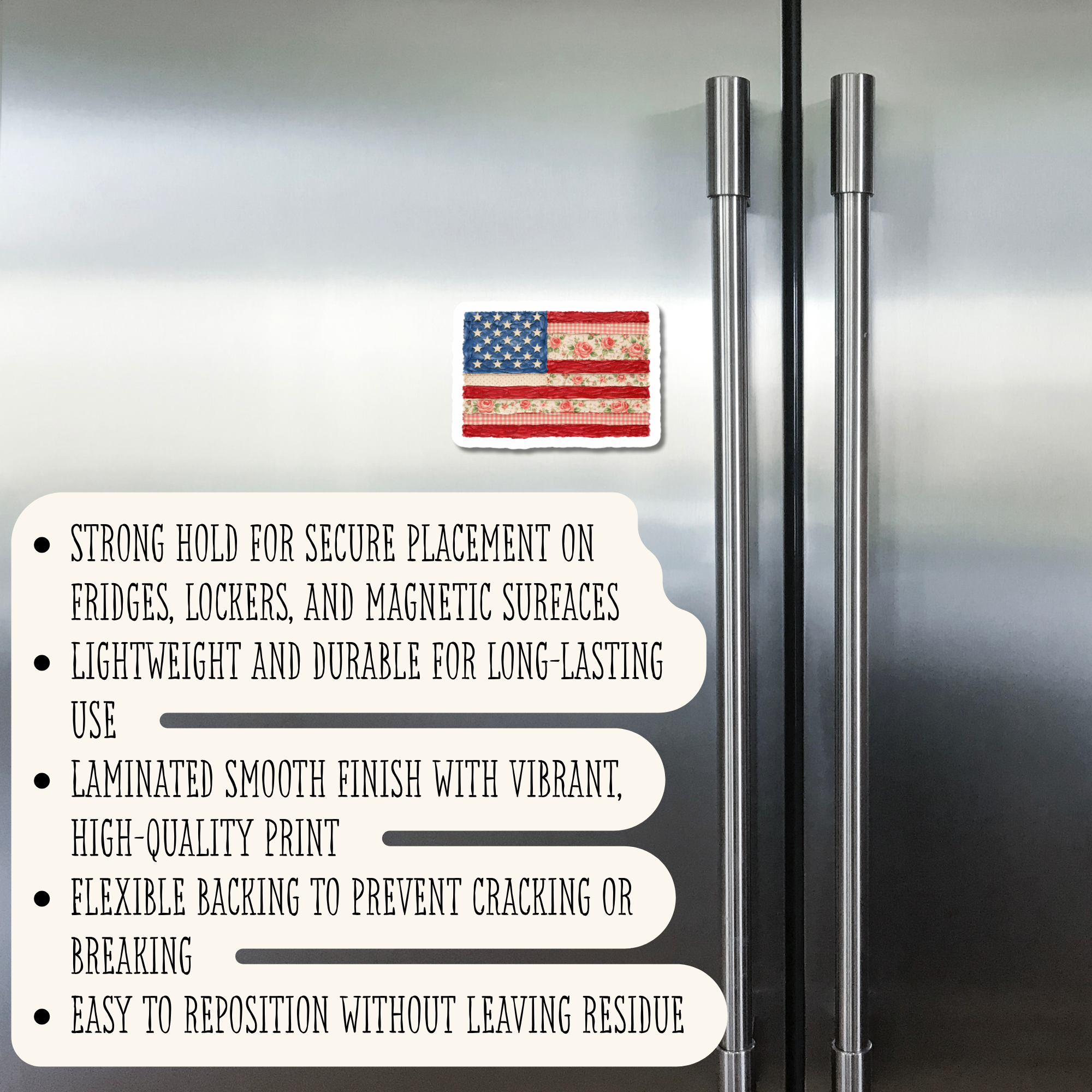 Floral American Flag - Magnet