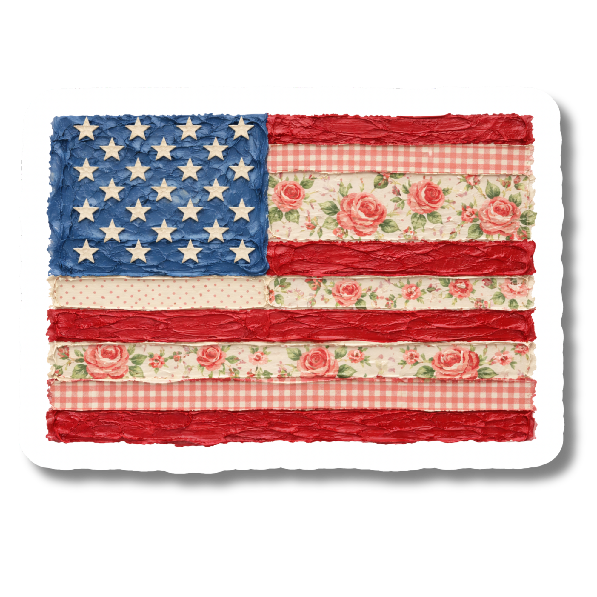 Floral American Flag - Sticker